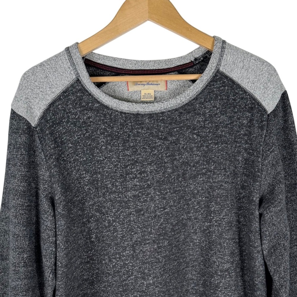 Tommy Bahama Heathered Crew Neck Sweatshirt Mens XL Grey Charcoal 229901